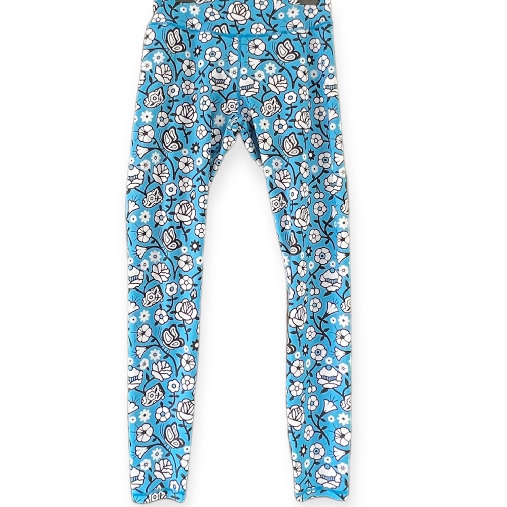 Johnny cupcakes blue floral print high rise leggings